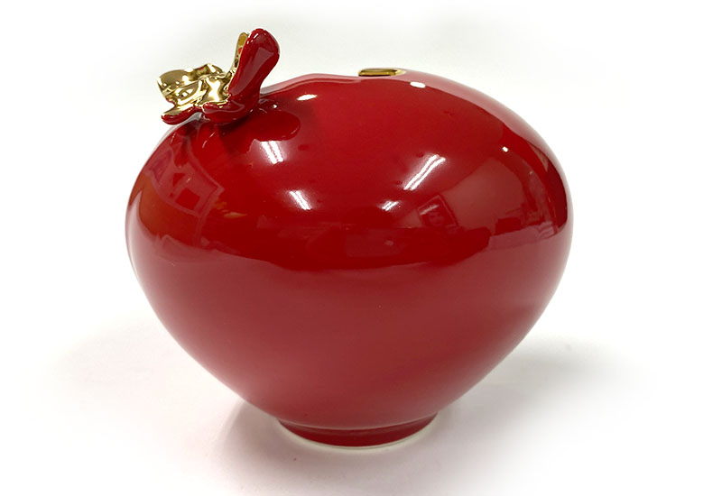 傑作陶 G50繪金紅苞瓶(金水)